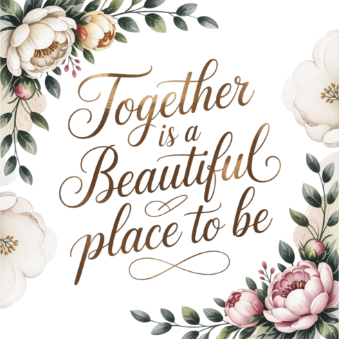Together is a Beautiful Place to Be T-shirt Design cover image.
