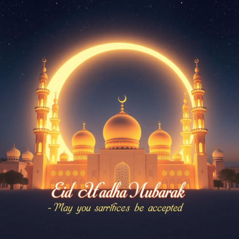 Eid Ul Adha Mubarak T-Shirt Design cover image.