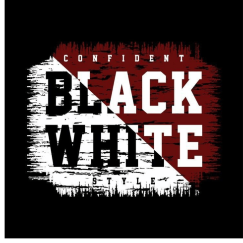 Urban Distressed "Confident Black White" Streetwear T-Shirt Design & Vector Graphic cover image.
