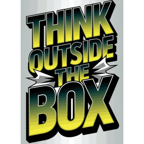 Think Outside The Box – Bold 3D Typography cover image.