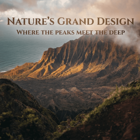 Mountain & Sea Meet – Nature Landscape Design Template cover image.