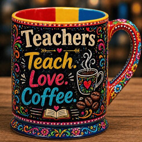 “Multicolor Teacher Appreciation Mug Pair | Coffee Lover Gift | Modern Design” cover image.