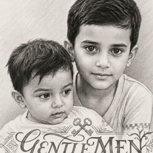 Cute Brother Illustration T-Shirt cover image.
