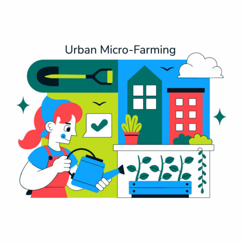 10 Urban Micro Farming Illustration cover image.