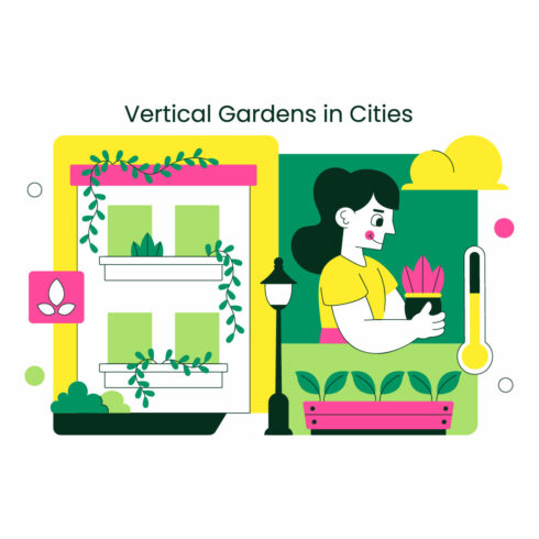 10 Vertical Gardens In Cities Illustration cover image.