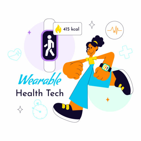 10 Wearable Health Tech Illustration cover image.