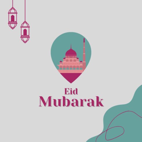 Eid Mubarak t shirt design cover image.