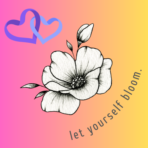 Floral Self-Love Gradient Design | Modern Motivational Artwork cover image.