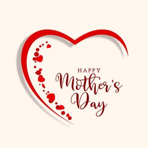 Happy Mother's Day Red Heart Frame - Elegant Script Vector Design cover image.