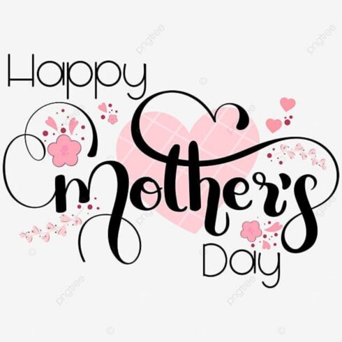 Happy Mother's Day Floral Heart Calligraphy Tee cover image.