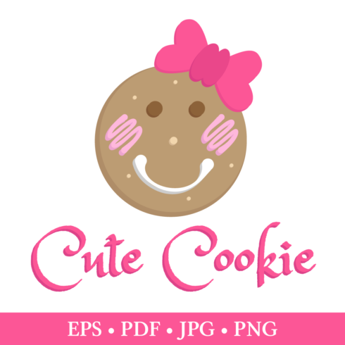 Multipurpose fun cookie face logo template - Cute girlie logo in EPS, PDF, PNG, JPG formats cover image.