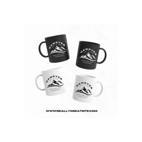 Hanover Explore The Unknown: Matte Ceramic Adventure Mug Set (Pair of Black & Pair of White) cover image.