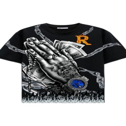 Praying Hands Money Chain Tee cover image.