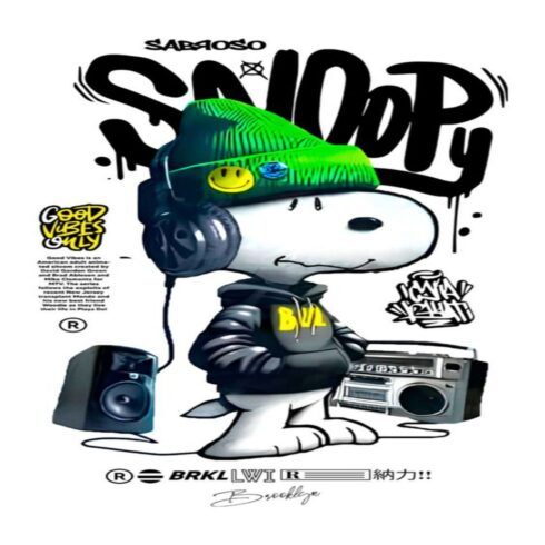 "Urban Street Dog Hip Hop Graffiti T-Shirt Design | Cool Cartoon Dog PNG" cover image.