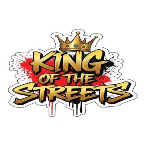King of the Streets SVG | Urban Graffiti T-shirt Design | Gold Crown Hip Hop Clipart cover image.