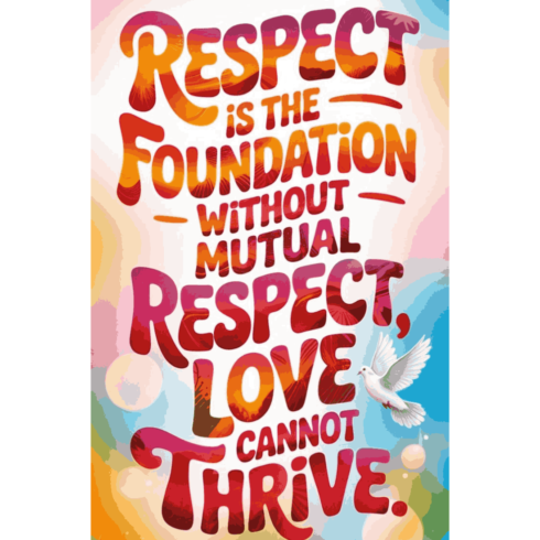 Respect is the Foundation - Retro Typography Quote Poster cover image.