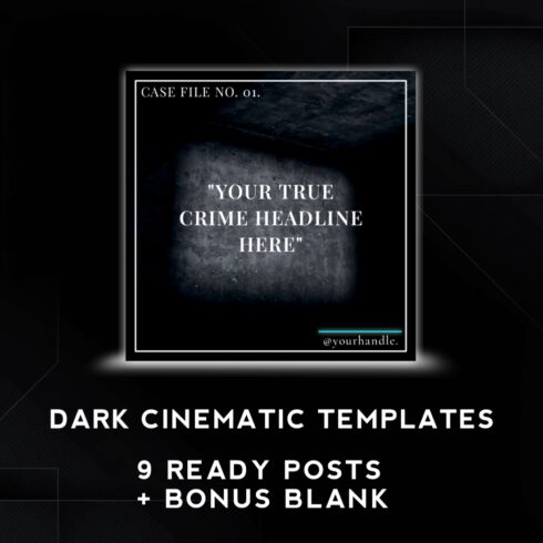 Dark Cinematic Instagram Post Templates Pack cover image.