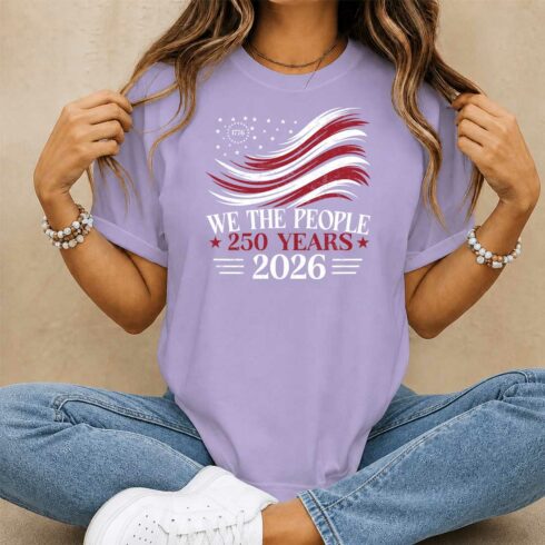 We The People 250 Years 2026 USA Fourth of July T-Shirt Design cover image.
