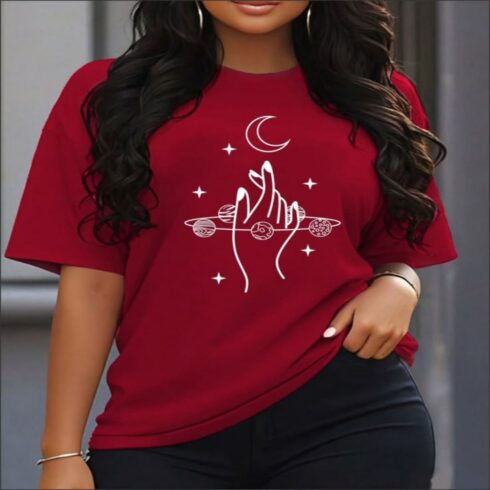 Celestial Hand Oversized Graphic T-Shirt cover image.