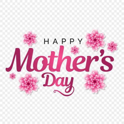 Happy Mother's Day Floral Pink Typography - Vector Greeting Design cover image.
