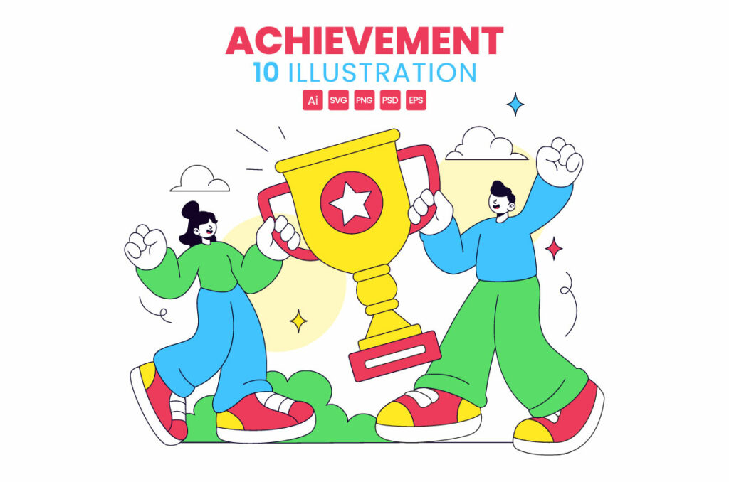 10 Achievement Vector Illustration - MasterBundles