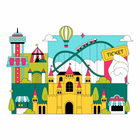 10 Amusement Park Illustration cover image.