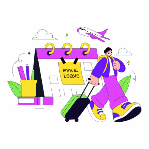 10 Annual Leave Vector Illustration cover image.