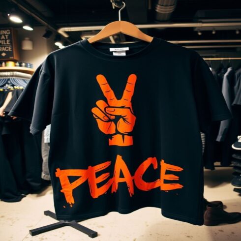 Black Orange Graphic Streetwear Shirt cover image.