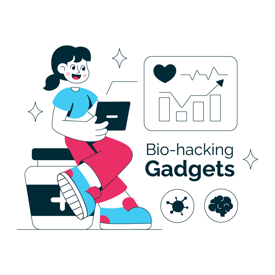 10 Bio Hacking Gadgets Illustration - MasterBundles