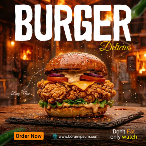 Burger Social Media Template For Your Brand Only $9 cover image.