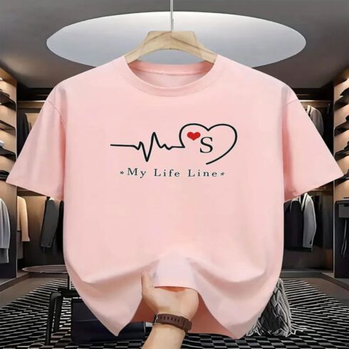 Pink Minimalist ECG Love Shirt cover image.