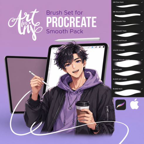 Smooth Brushes for Procreate cover image.