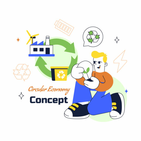 10 Circular Economy Vector Illustration cover image.