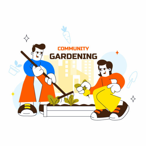 10 Community Gardening Illustration cover image.