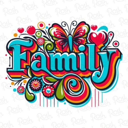 "Colorful Retro Family – Floral Butterfly Graphic Tee" cover image.