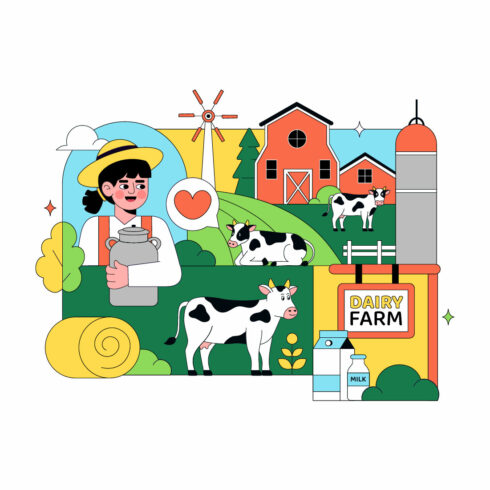 10 Daily Farm Illustration cover image.