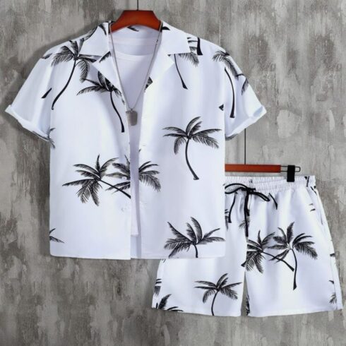 Paradise Found Co-ord Set | Palm Tree Shirt & Shorts cover image.