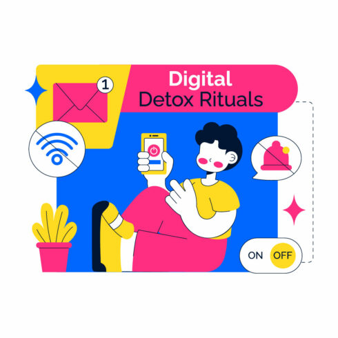 10 Digital Detox Rituals Illustration cover image.