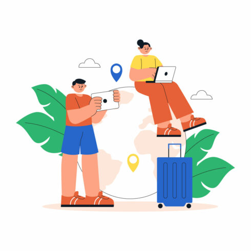 12 Digital Nomad Lifestyle Illustration cover image.