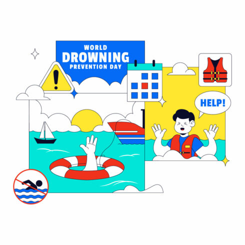 10 World Drowning Prevention Day Illustration cover image.