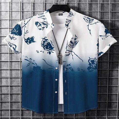 Fade Through It Shirt | Navy Blue Floral Button-Up | cover image.
