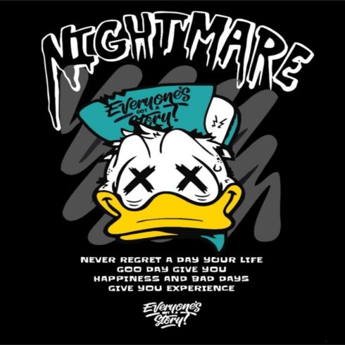 "Nightmare Duck – Dark Streetwear Graphic Tee" "Everyone's Got a Story – Edgy Cartoon Duck Shirt cover image.