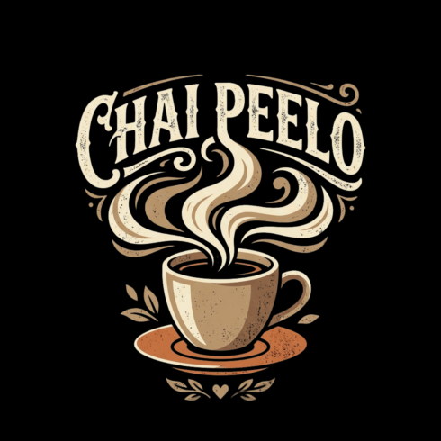 Chai Peelo Typography T-Shirt Design cover image.