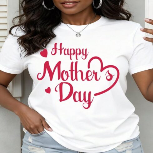 Happy Mother's Day Heart Script Tee cover image.
