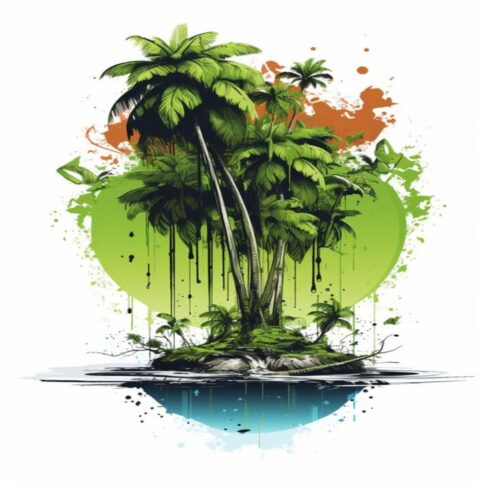 Graffiti Tropical Island - Palm Trees Street Art Tee" cover image.