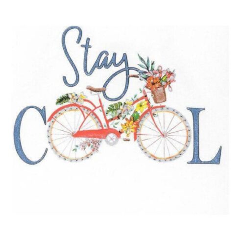 Stay Cool Floral Bicycle Graphic Tee | Vintage Bike Flower T-Shirt for Women & Girls cover image.