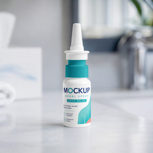 Nasal Spray Bottle Mockup cover image.