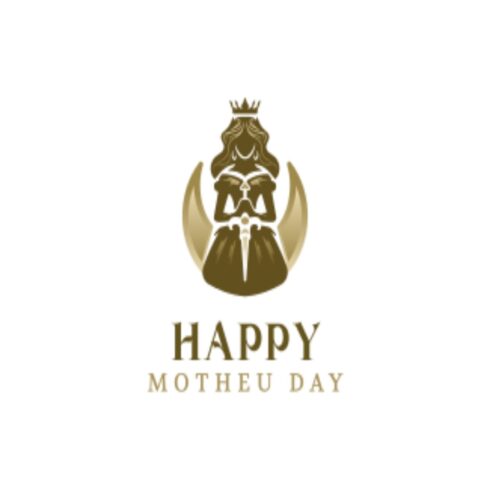 Queen Mother Silhouette - Gold Regal Mother's Day Crest Logo Design cover image.