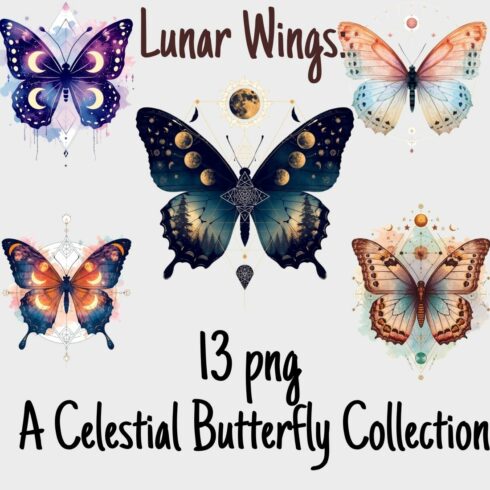 Lunar Wings: A Celestial Butterfly Collection cover image.