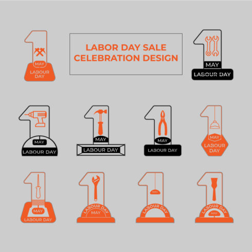 Labor day sale celebration design template cover image.